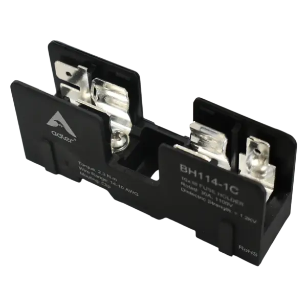 BH114-1C AE2, AE3 fuse holder 10x38 mm clip mounting, 30 A, screw connection, 1-pole