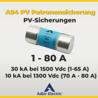 Adler A94 gPV 1500V PV Patronensicherung